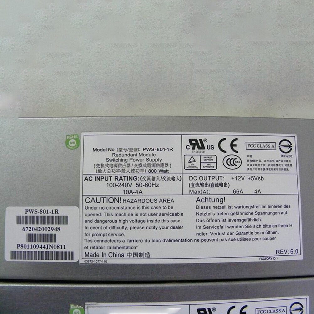 For Supermicro PWS-801-1R 800W Server Redundant Power Supply Module|187370571226