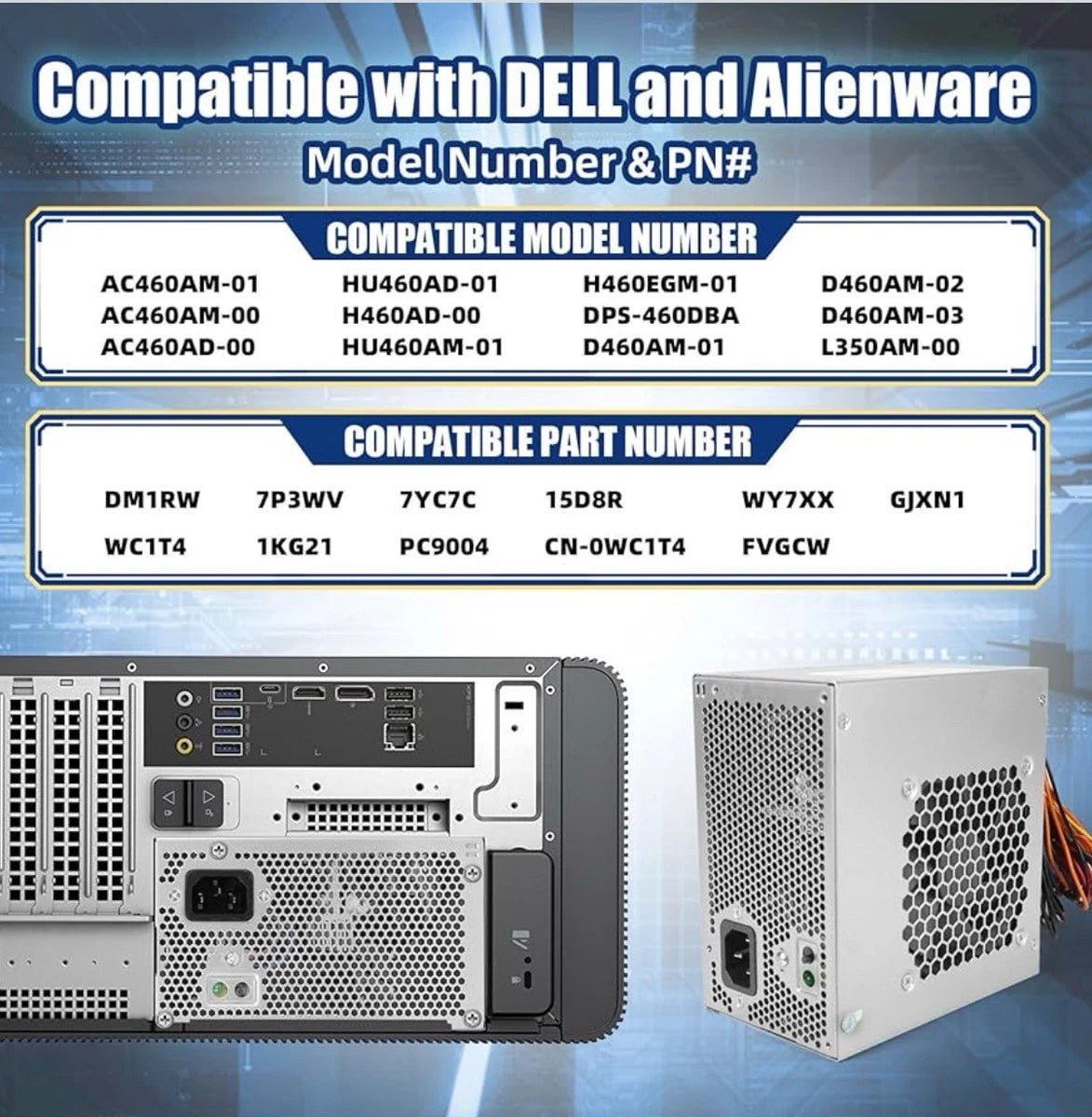 For DELL XPS 8910 8920 8300 8500 8700 8900 R5 460W PSU Power Supply D460AM-03 US|127553818394
