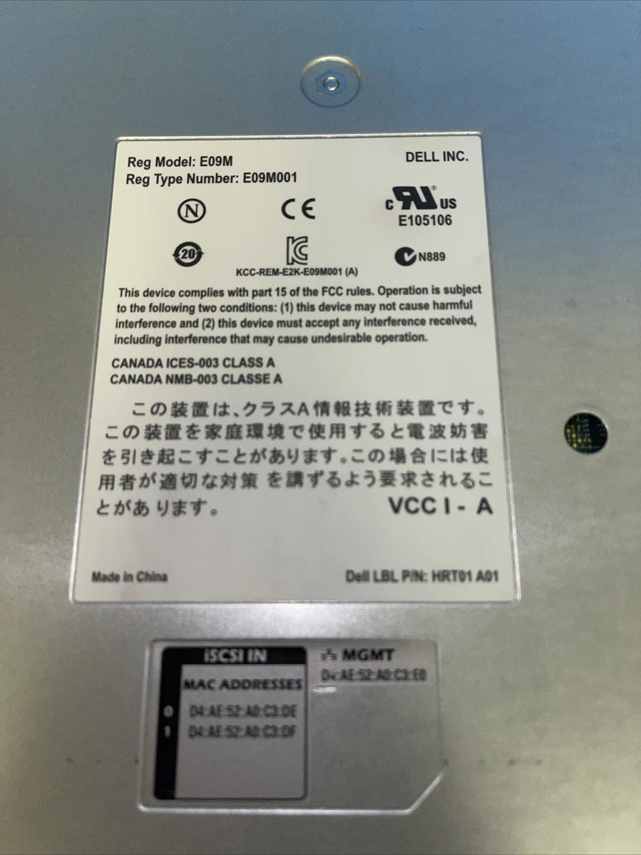 Dell EqualLogic Type 12 Controller Module E09M E09M001 P/N HRT01 A01|175171648020