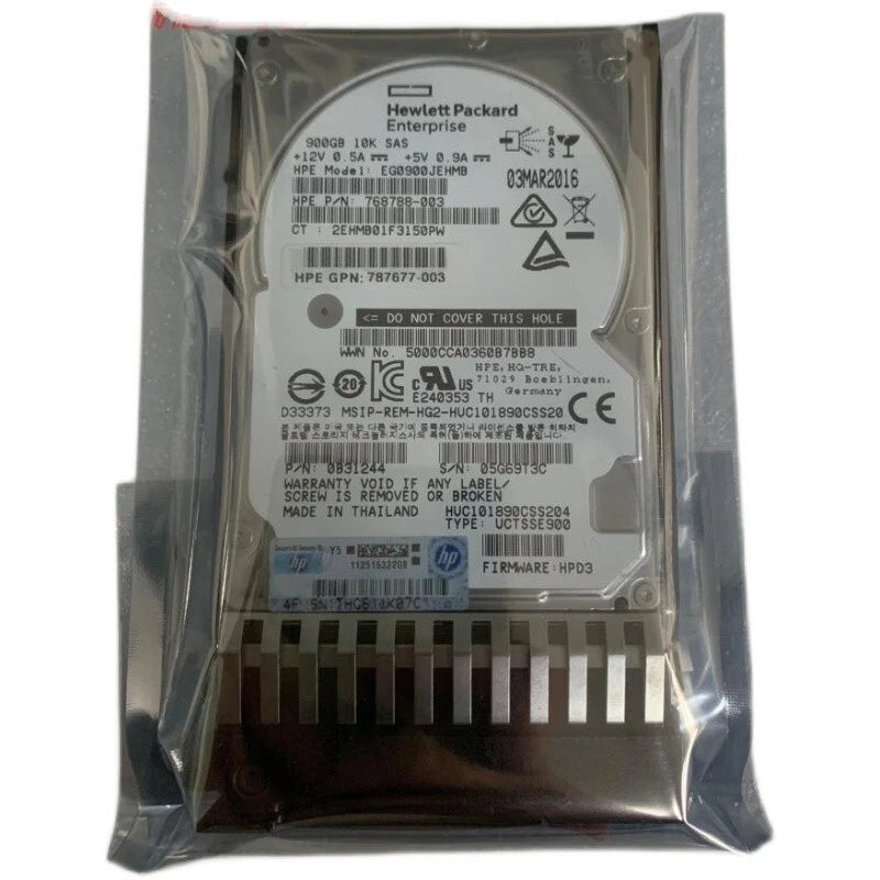 HPE J9F47A 787647-001 900GB SAS 10K 2.5in 12Gbps MSA SFF ENT HDD Hard Drive A|365818178966