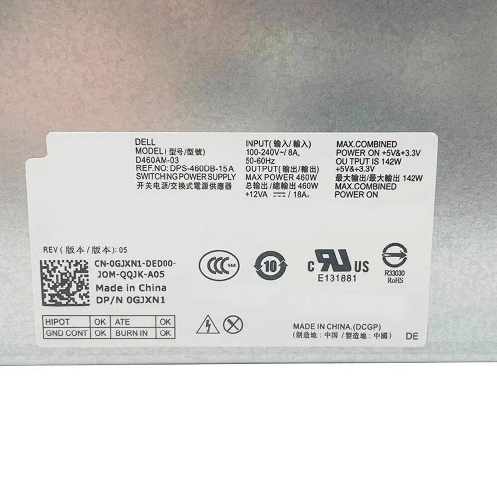 For DELL XPS 8910 8920 8300 8900 8700 8500 R5 460W D460AM-03 PSU Power Supply|176588301318