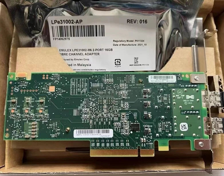 LPe31002-AP Dual Port 16Gb NEW Emulex SFP+ FC PCIe Host Bus Adapter HBA RXNT1