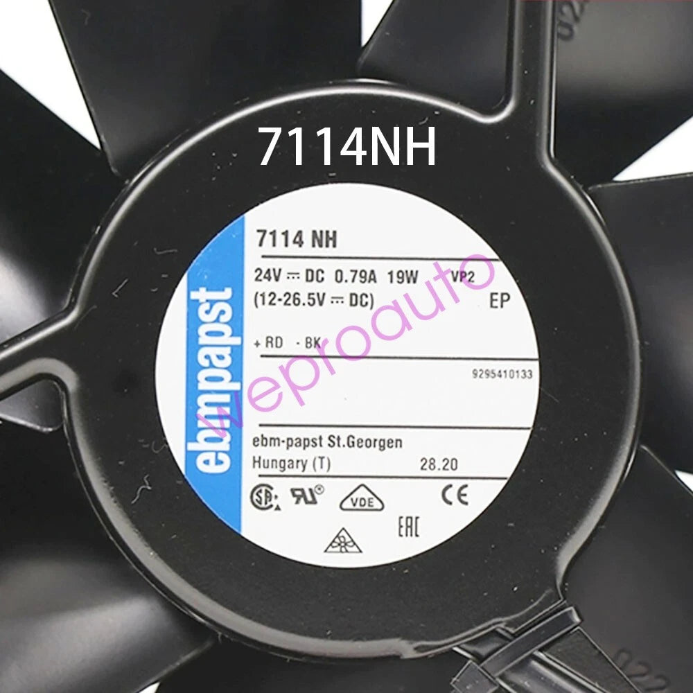 Ebmpaps Axial flow Fan 7114NH 24VDC 0.79A 19W 172*150*38MM radiator Fully Teste|286802024346