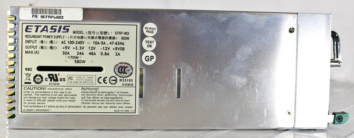 Etasis EFRP-603 600W Redundant Power Supply 9EFRP0603|155110902771
