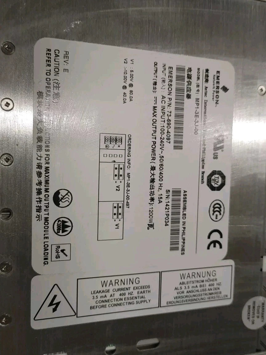 Emerson MVP SERIES MP1-3L-1L-1P-1P-30  P/N 73-690-4096 1200W Power Supply |156486057635