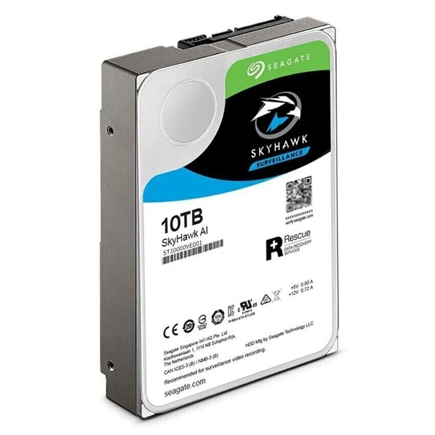 90%NEW Seagate ST10000VE001 Skyhawk AI Internal Hard Drive 10TB 7200 RPM 256MB