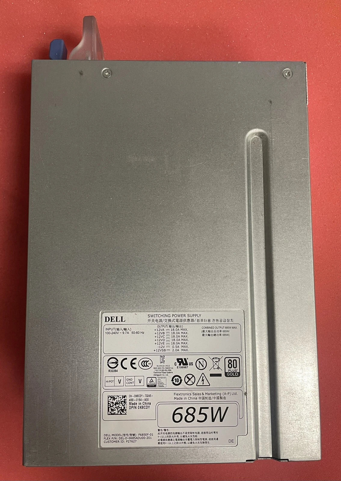 Dell 0K8CDY/0CYP9P/0W4DTF/0KTMT8 685W Power Supply for Precision T5810 T7810|295127772062