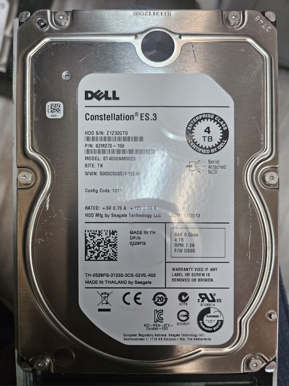 Dell Seagate 0529FG 529FG 4TB SAS 6Gbps RPM 7.2K ST4000NM0023 9ZM270-150|286487922782