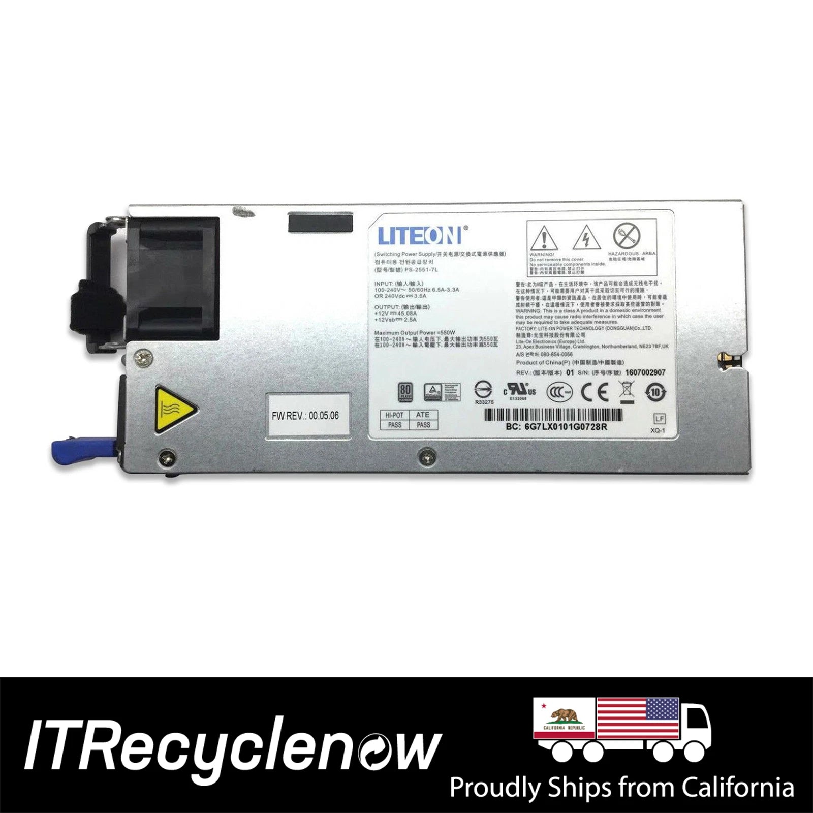 Lite-On 550W PSU 80 Plus Platinum Hot-Swap Power Supply ThinkServer RD350 RD450|116816551929
