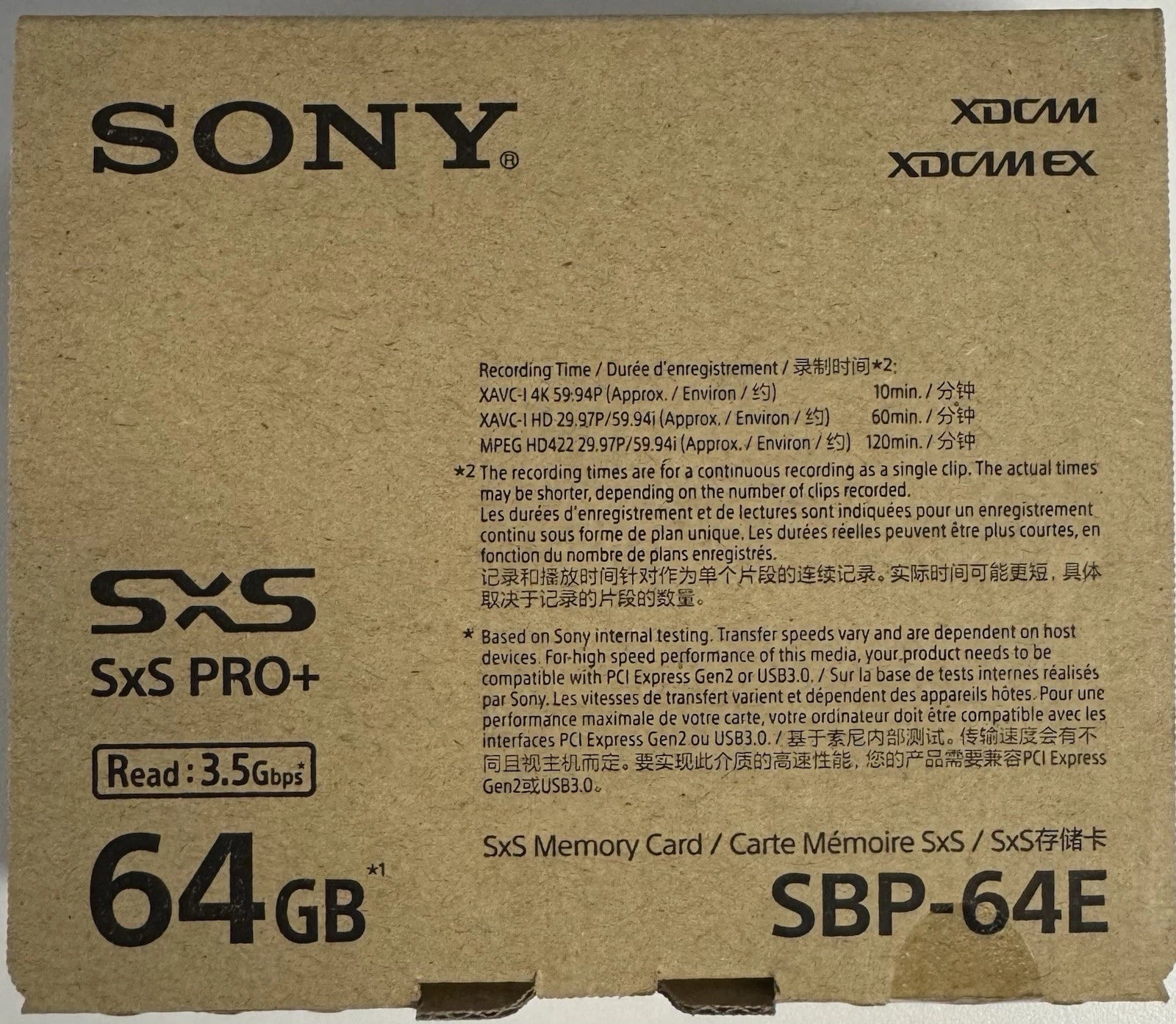 Sony SxS PRO+ Memory Card SBP-64E Brand New Sealed|396728645329