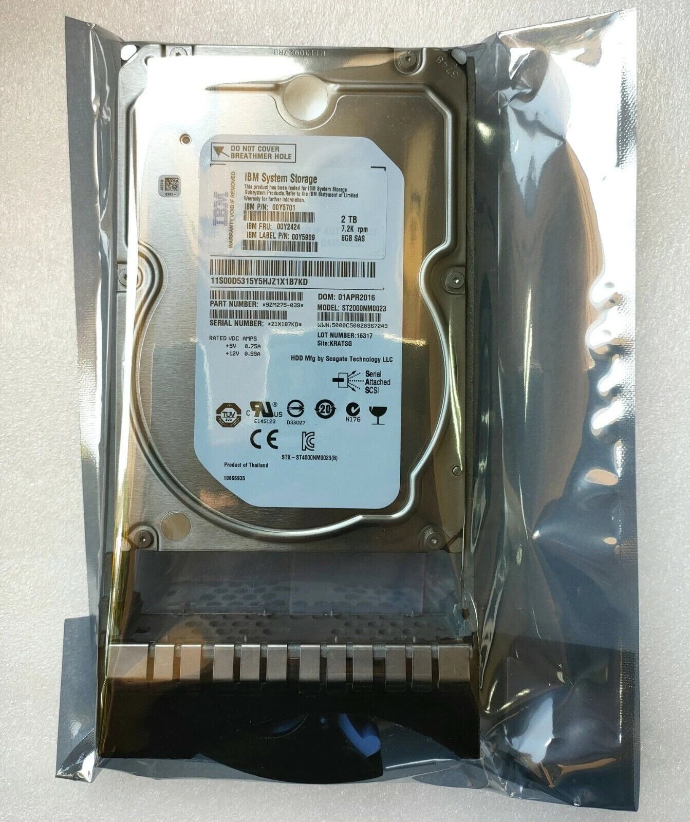 IBM 00Y2471 00Y2424 00Y5715 2TB 7.2K SAS 3.5'' 6Gbs V3700 Hard Drive HDD|145629295387