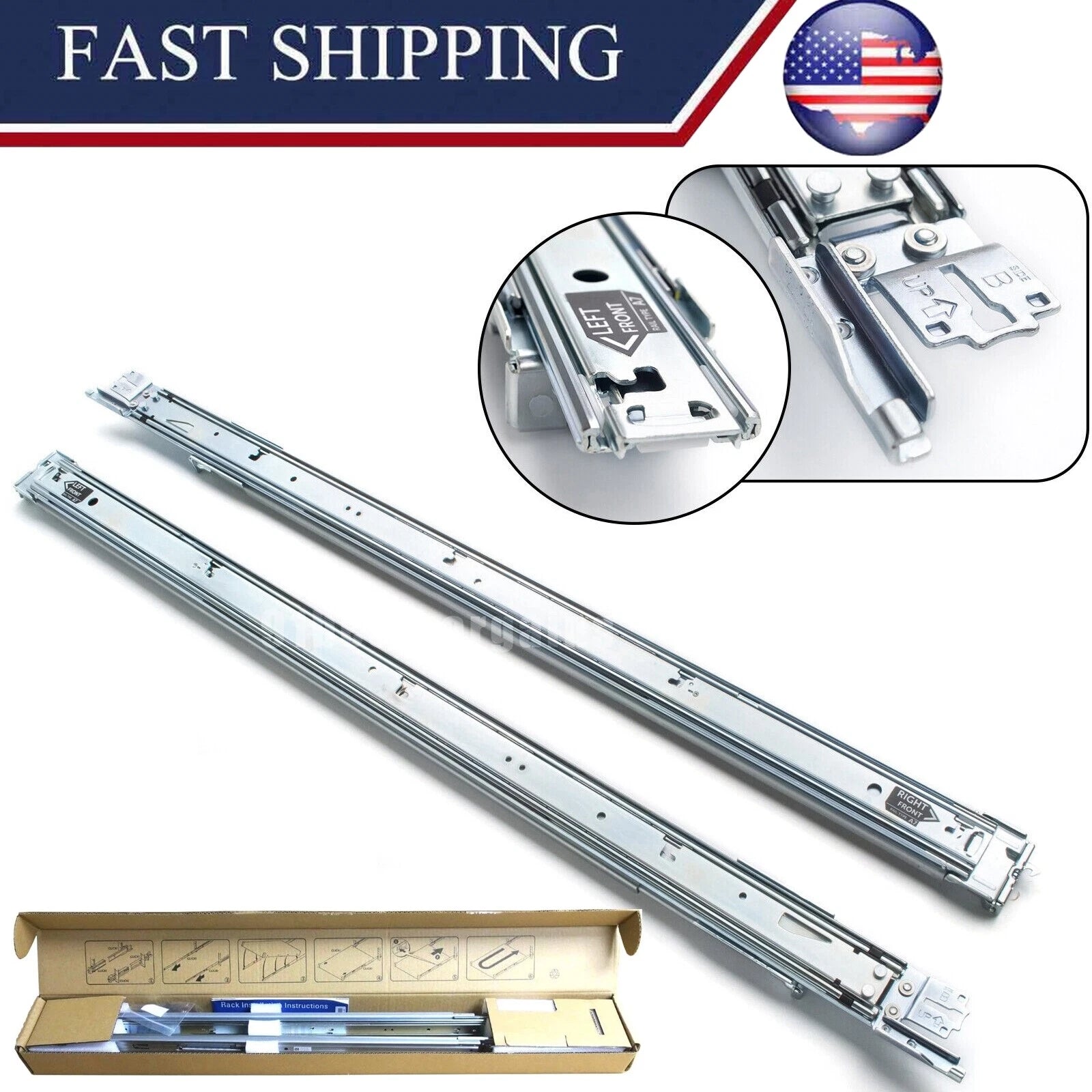 Dell Poweredge R320 R420 R430 R620 R630 R640 1U Sliding Ready Rails II A7 81WCD|275714722538