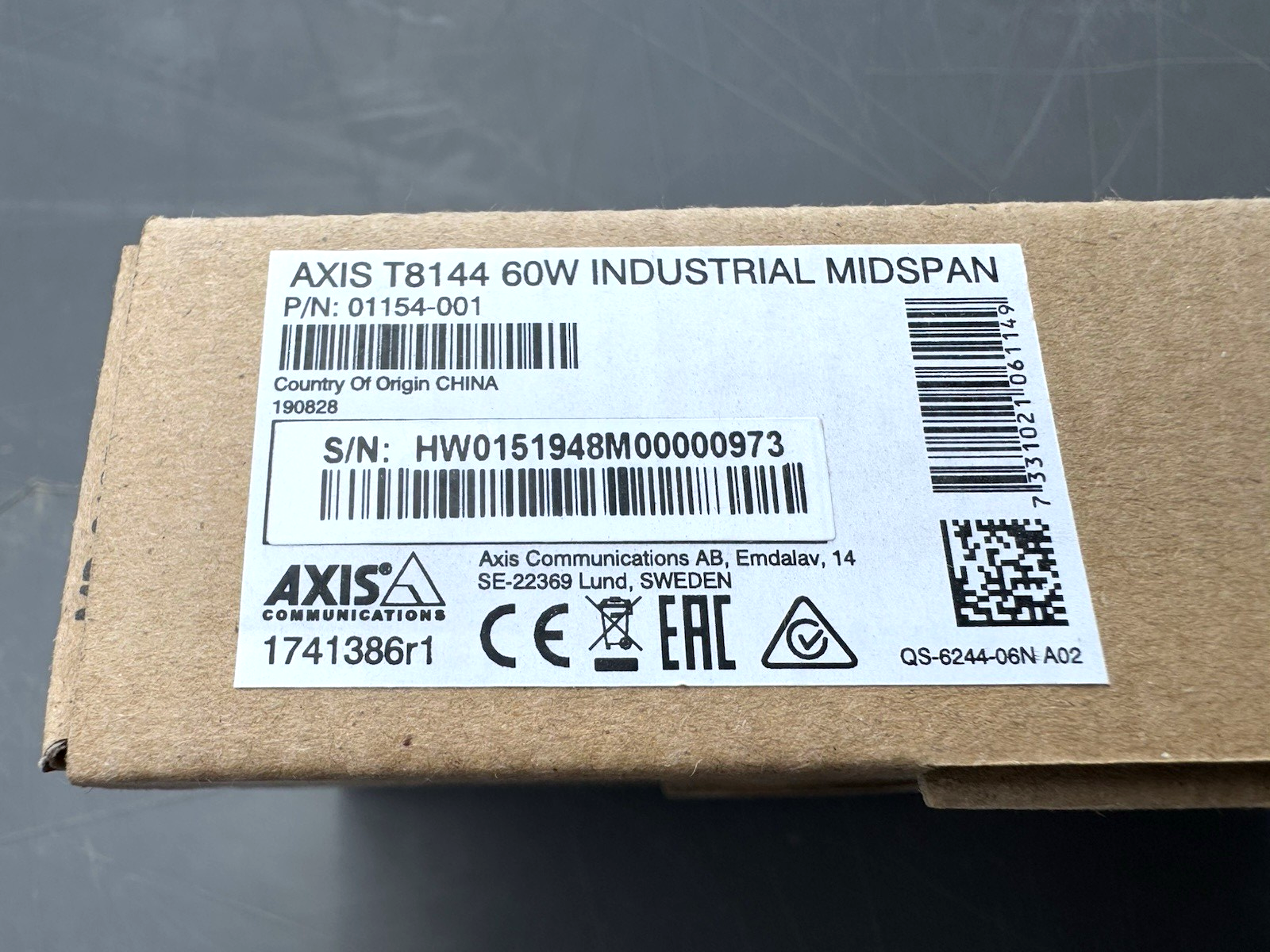 AXIS Communications T8144 60W Industrial Midspan - 01154-001|236236208437