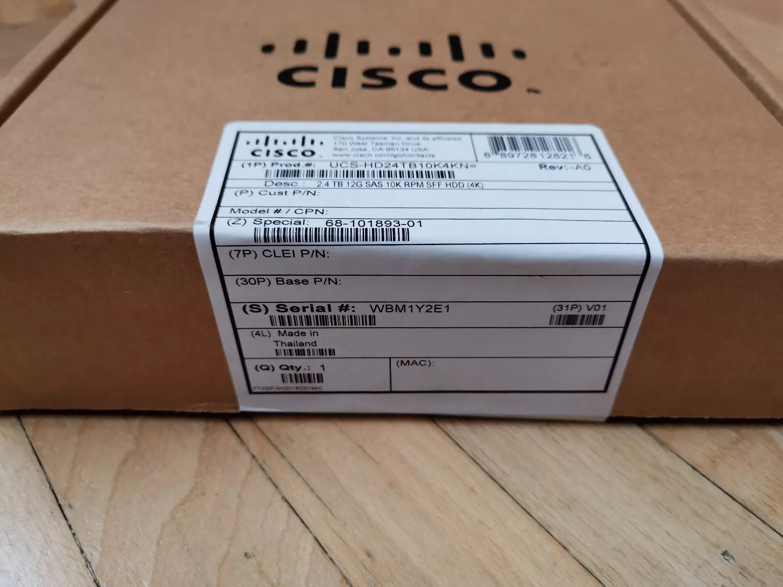 HDD SAS 2.4TB 12G 10K RPM SFF (4K) NUEVO Cisco 68-101893-01 / UCS-HD24TB10K4KN