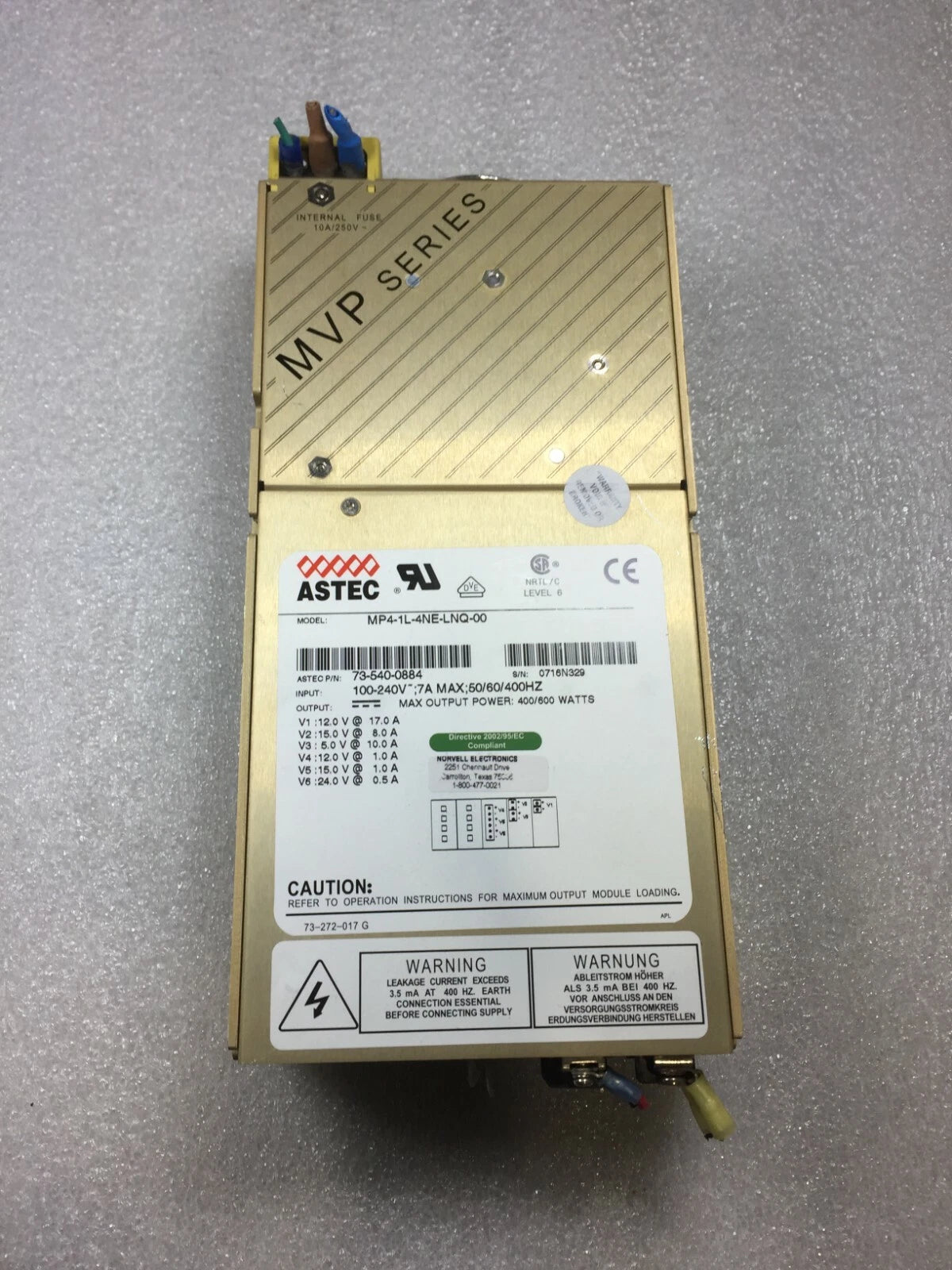 ASTEC MVP Series MP4-1L-4NE-LNQ-00 73-540-0884 Power Supply NO CABLES FREE S/H|185353915781