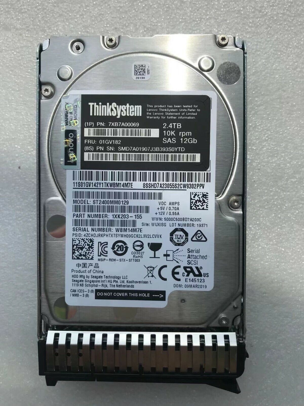 7XB7A00069 01GV182- Lenovo ThinkSystem 2.5" 2.4TB 10K SAS 12Gb Hot Swap 512e HDD|134789684501