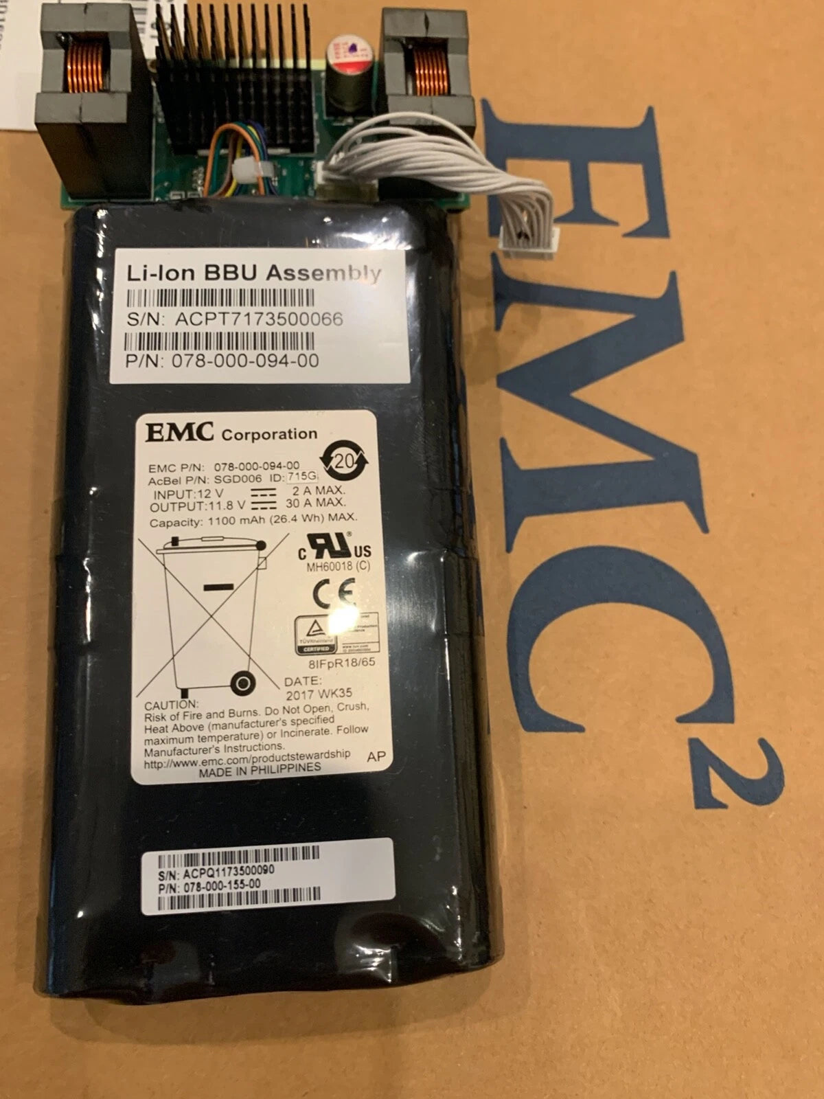 078-000-155-00  EMC Unity XT 380 480 680 BBU Battery 078-000-192-00|144914435374
