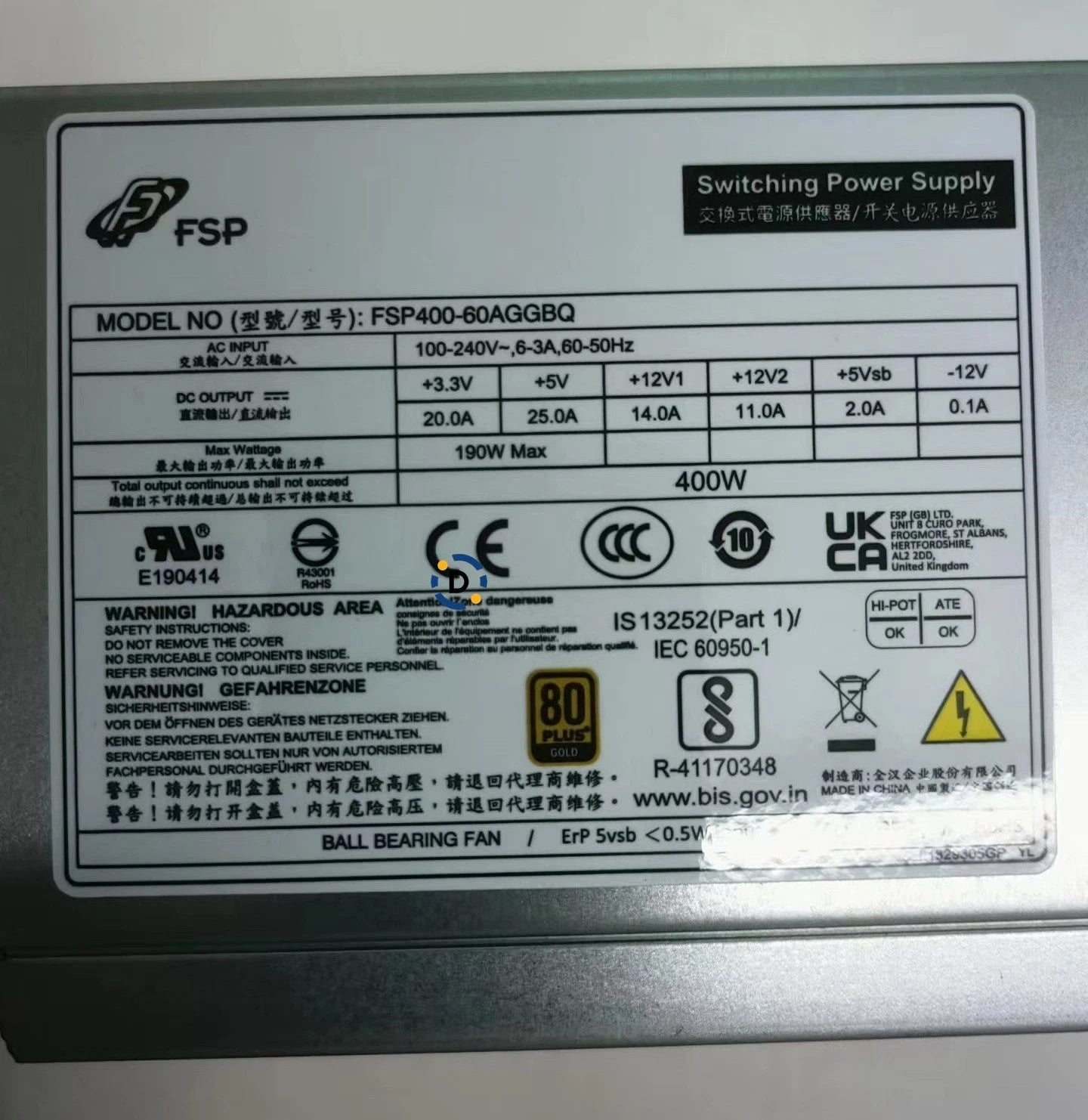 New Siemens FSP400-60AGGBQ Industrial PC Power Supply
