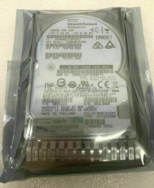 HP 781577-001 EG0600JEHMA 768788-002 600GB 12G SAS 10K SFF 2.5" SC HDD #A6-22|297652172200