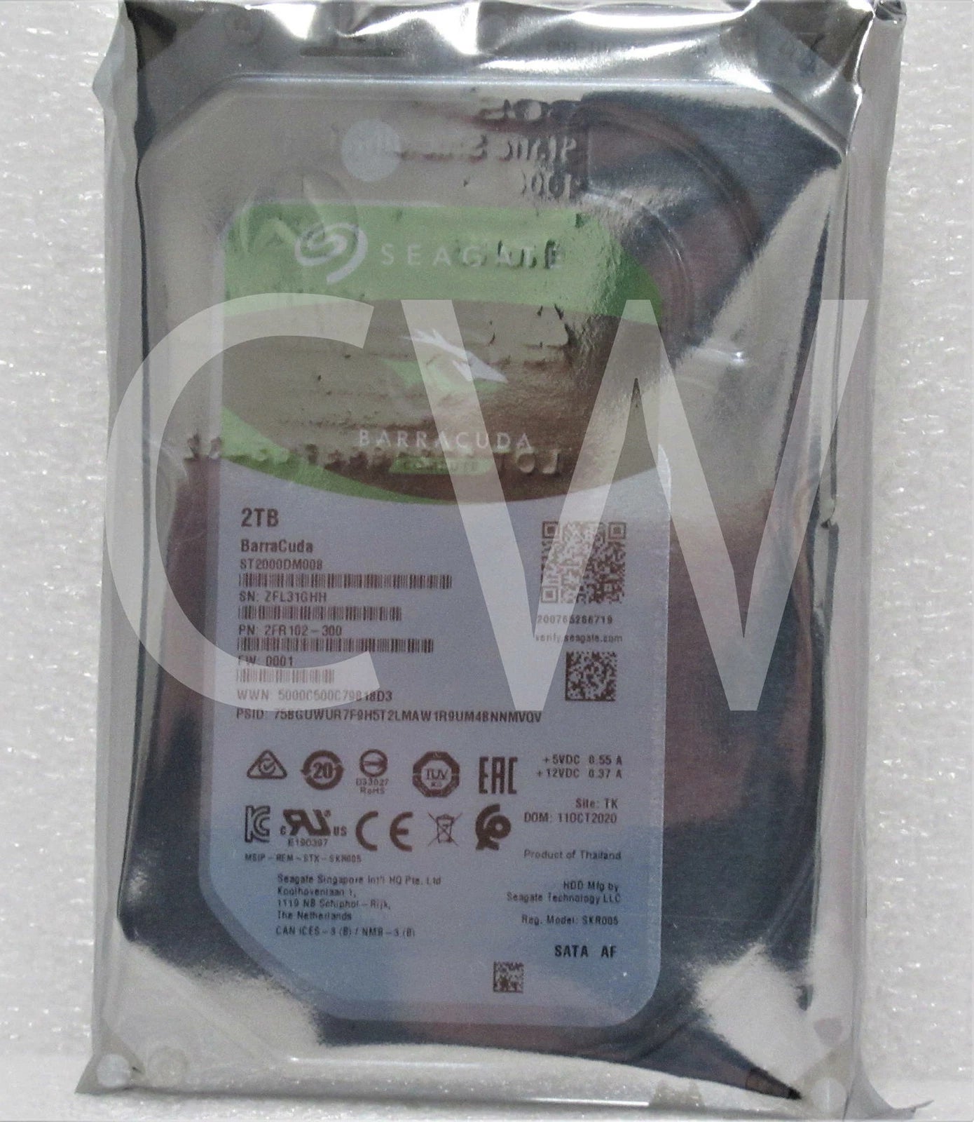 ST2000DM008 2FR102-300 Seagate 2TB 7.2K RPM 6Gb/s 3.5" SATA HDD Hard Drive