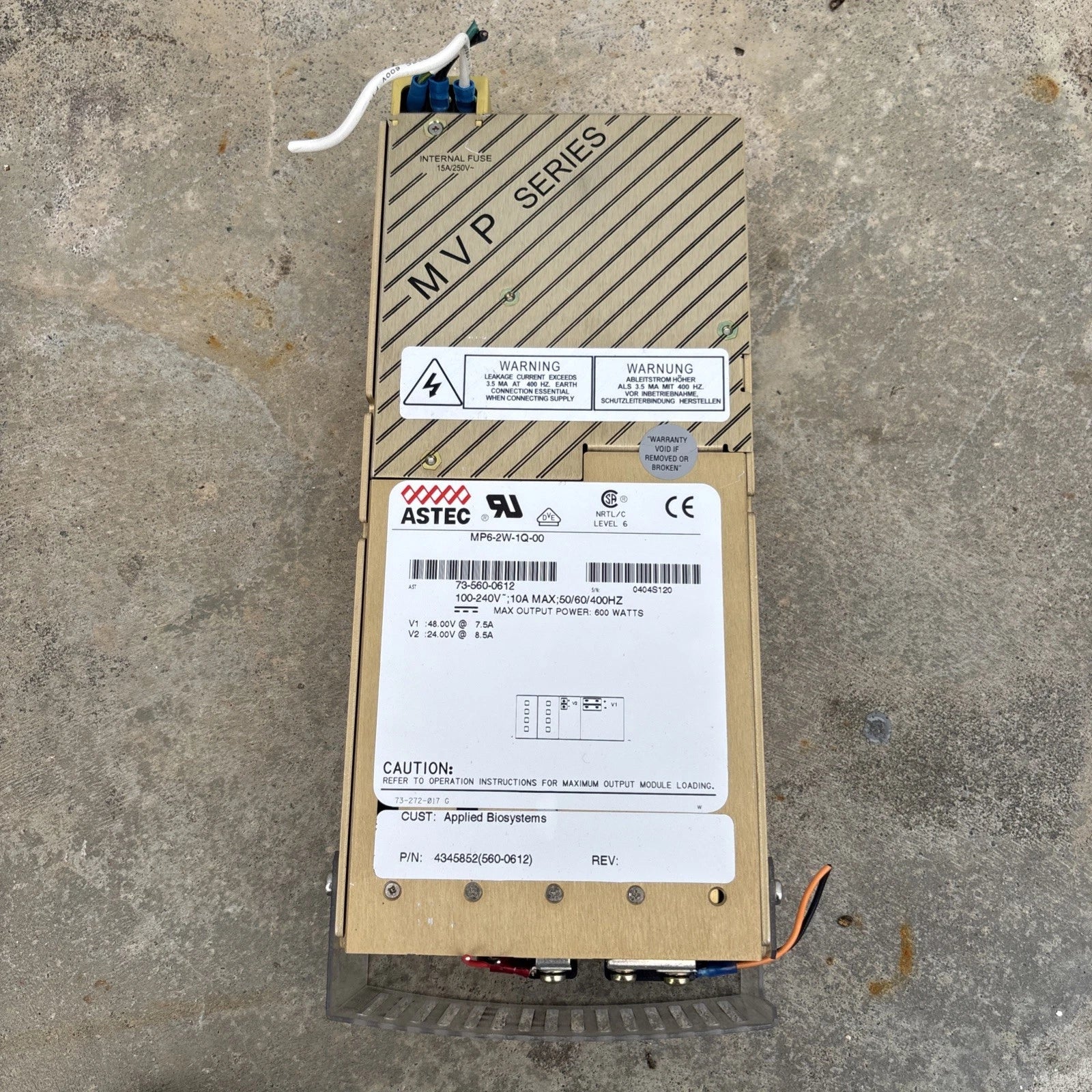 Astec MVP series Power Supply MP6-2W-1Q-00 600w|127236810967