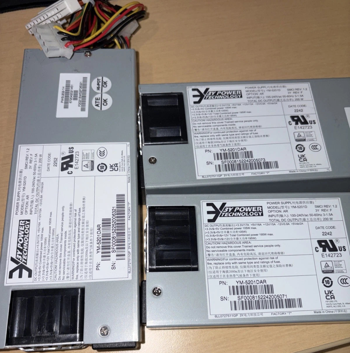 (LOT of 3) 3Y Power Technology 200W Supermicro PWS-202-1H Server Power Supply|358148852403