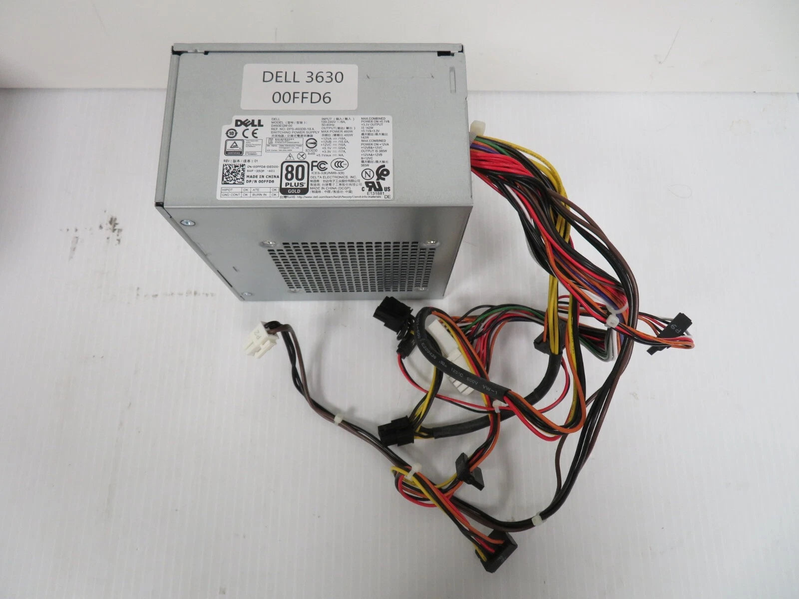 Dell Precision 3630 Mini Tower Power Supply 80 Plus Gold D460EGM-00 0FFD6 00FFD6|326002552357