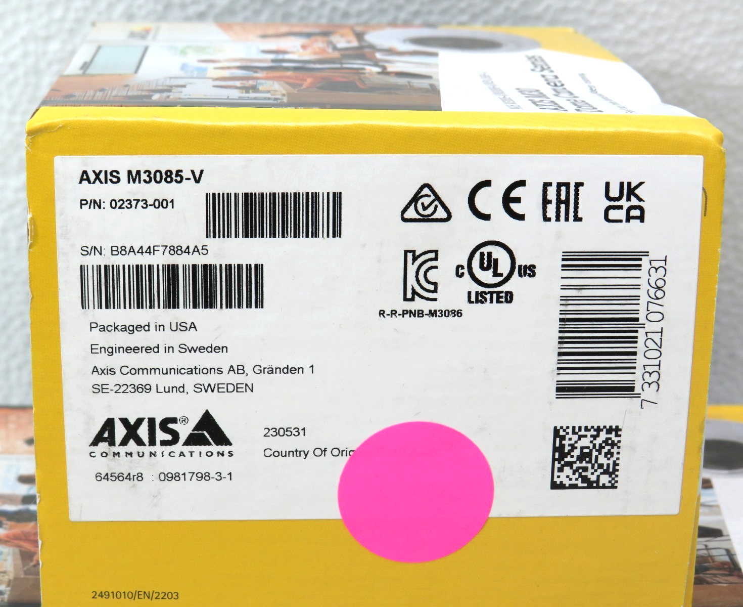 * Axis M3085-V 2MP Dome Camera With WDR 02373-001 (FACTORY SEALED) [CTOKT]|157521727721