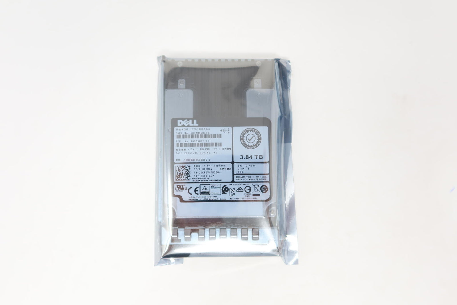 Dell PX05SRB384Y XCRDV Dell 3.84TB 12Gb/s RI SAS SSD 2.5" Drive|256536027224