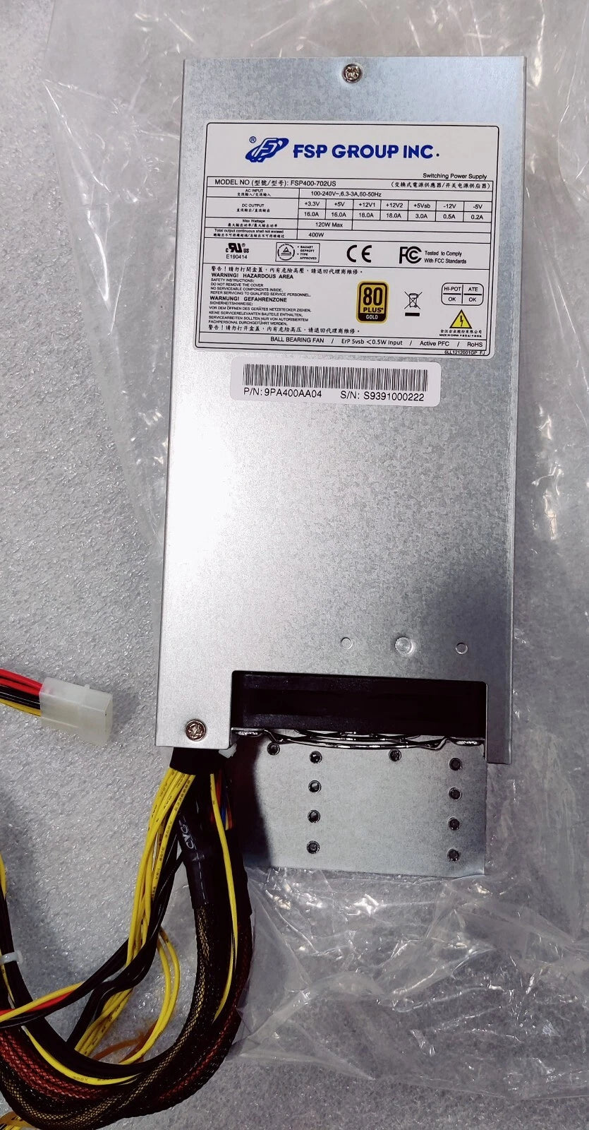 New FSP400-702US 400W ATX Power Supply Single 2U Size 80 PLUS Gold|326629584384
