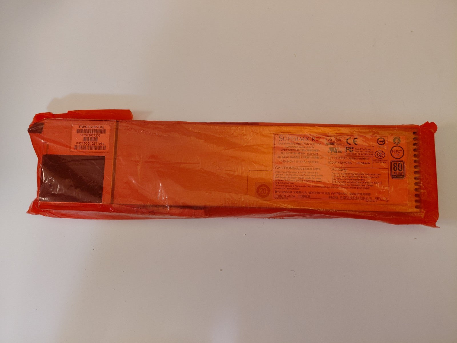 Supermicro 920W 1U Redundant Power Supply PWS-920P-SQ - New - free shipping|147074003511