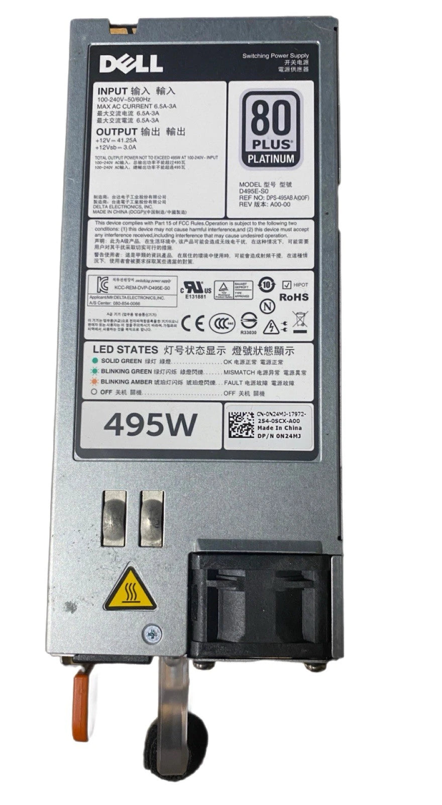 Dell 495W Power Supply 80 Plus Platinum | Hot-Swap PSU for PowerEdge 13G/14G|116865607763