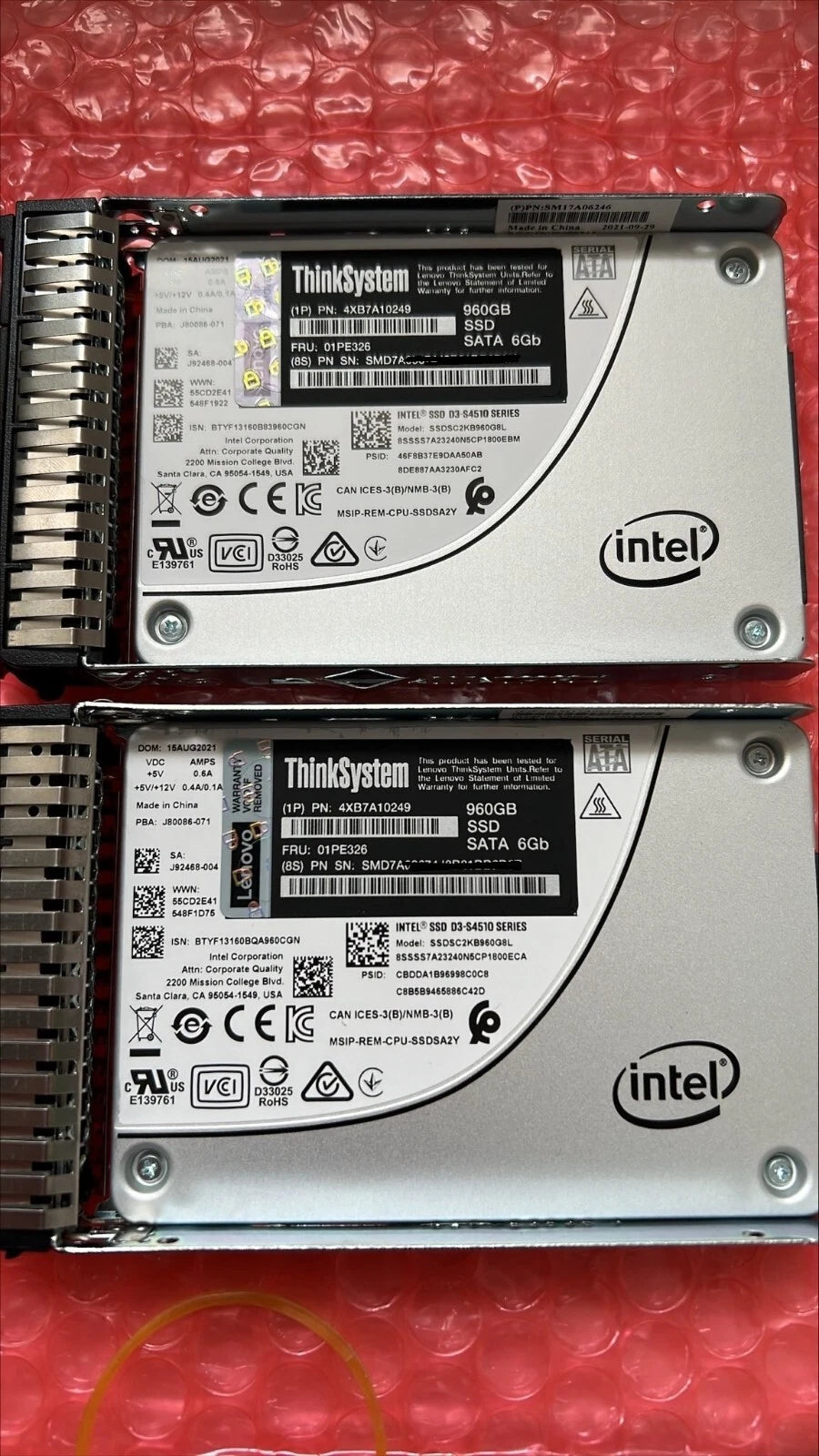 4XB7A10249 LENOVO - 01PE326 ThinkSystem 2.5' 960GB Read Intensive SATA 6Gb SSD