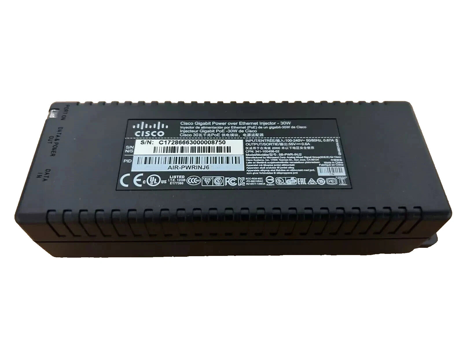 Cisco Aironet Power Injector 30w 802.3at PoE Access Point AIR-PWRINJ6|326441080286