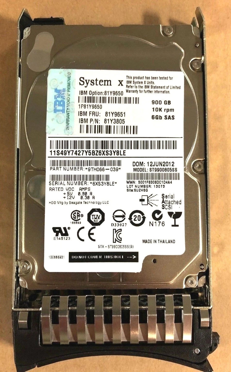 IBM 900GB 10K RPM 2.5-inch SAS Hot-Swap Hard Drive 81Y9651