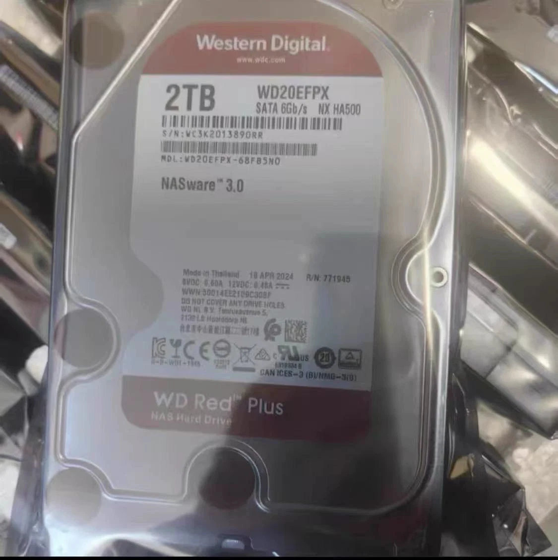 WD Red WD20EFPX Hard drive 2 TB internal 3.5" SATA 6Gb/s 5400 WD20EFPX