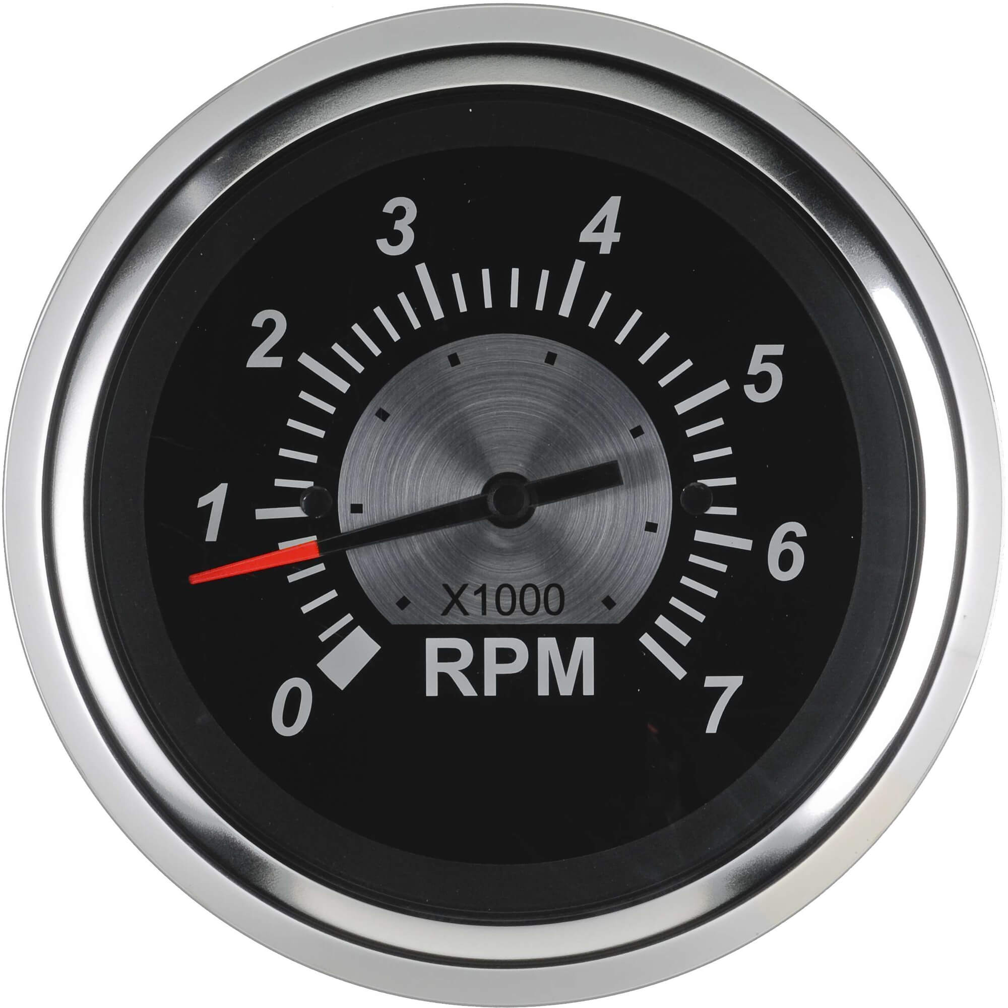 Sierra 67363P Black Sterling Series 3" Tachometer 0-7000 RPM, Stainless Steel, Outboard & 4 Stroke Gas, Alt or Coil Sender Code