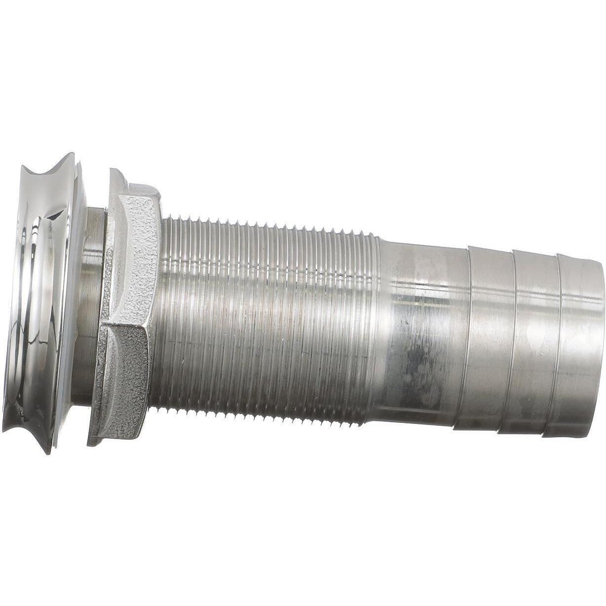 Seachoice 50-18621 Mega-Flow Dripless Thru Hull Fitting, 316 SS, Fits 1-1/8" Hose, 1-1/2" Max Hull