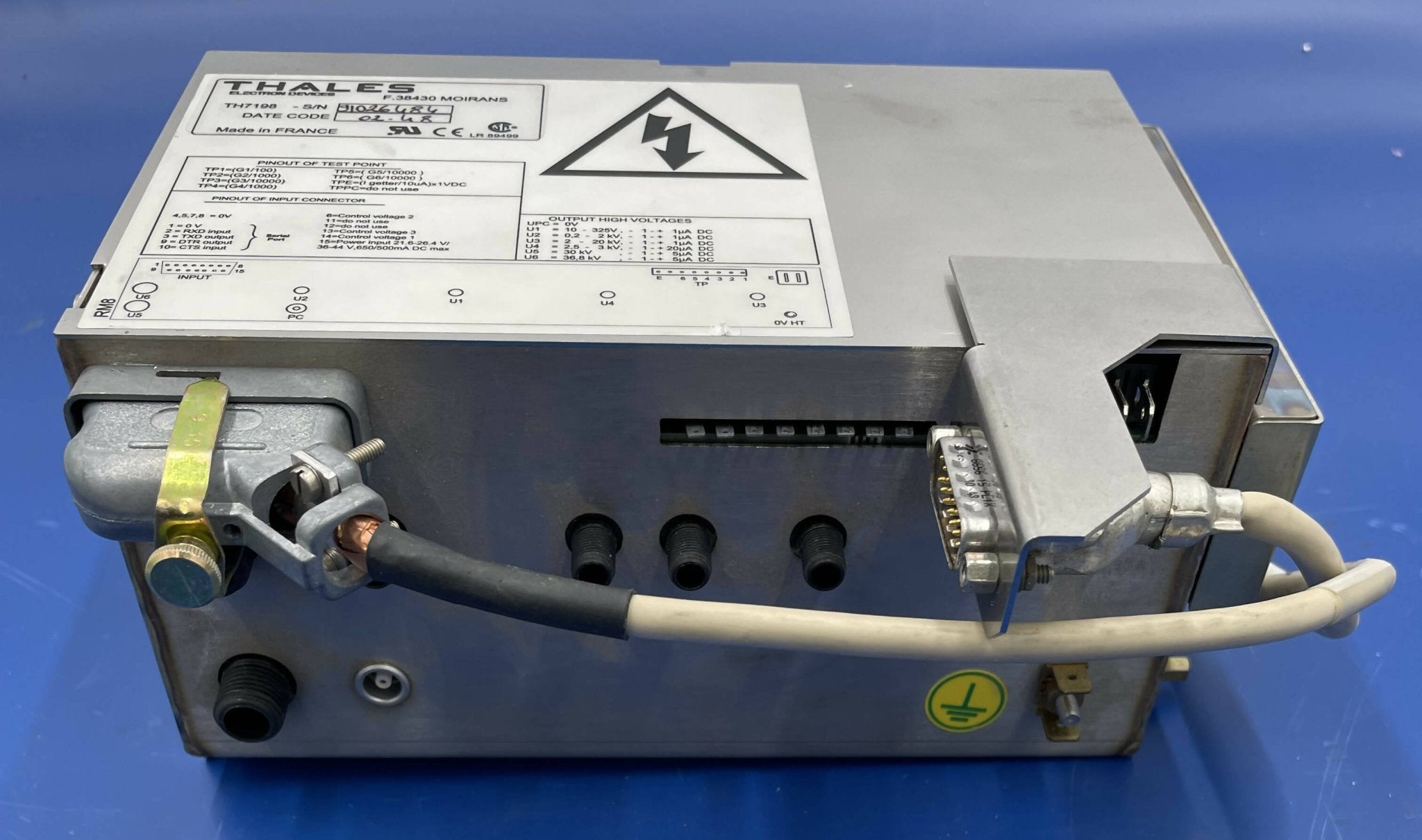 Thales TH-7198 - HV II High Voltage Power Supply R/F Label | Alo Tech Solutions