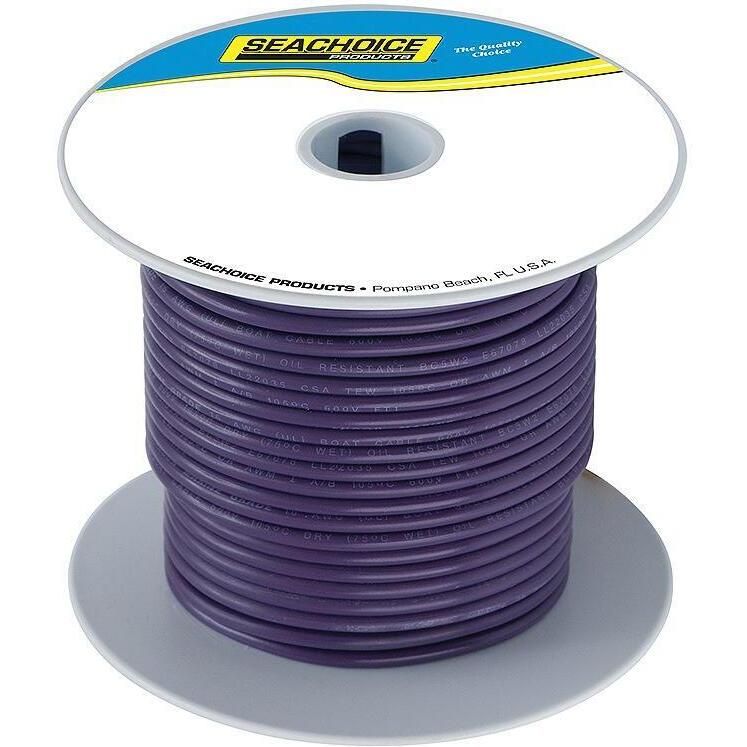 Seachoice 50-63117 Tinned Copper Marine Wire, 14 AWG, Purple, 100'