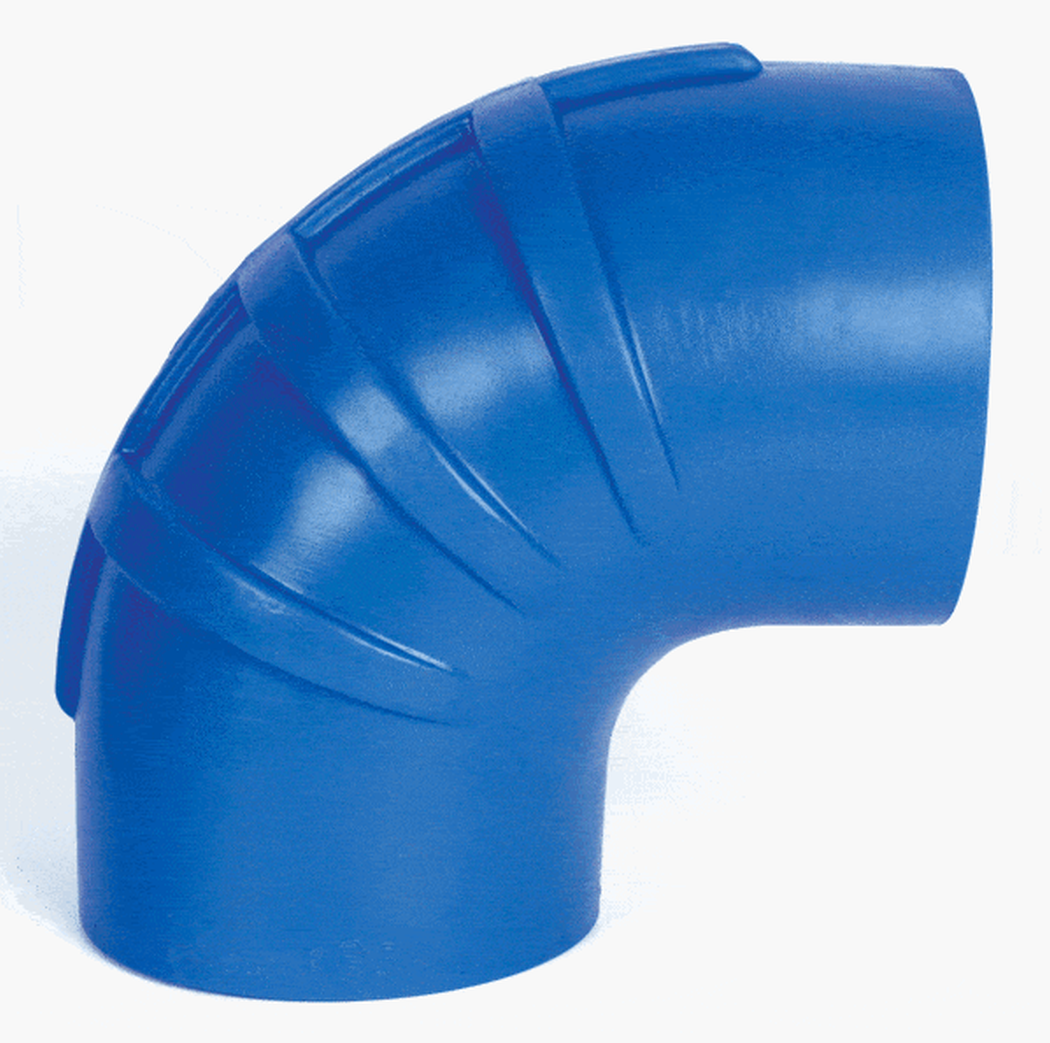 Trident 290V4500-S/S Exhaust Connector, 90 deg. Silicone Molded Wet Elbow, 4 1/2" w/T-Bolt Clamps