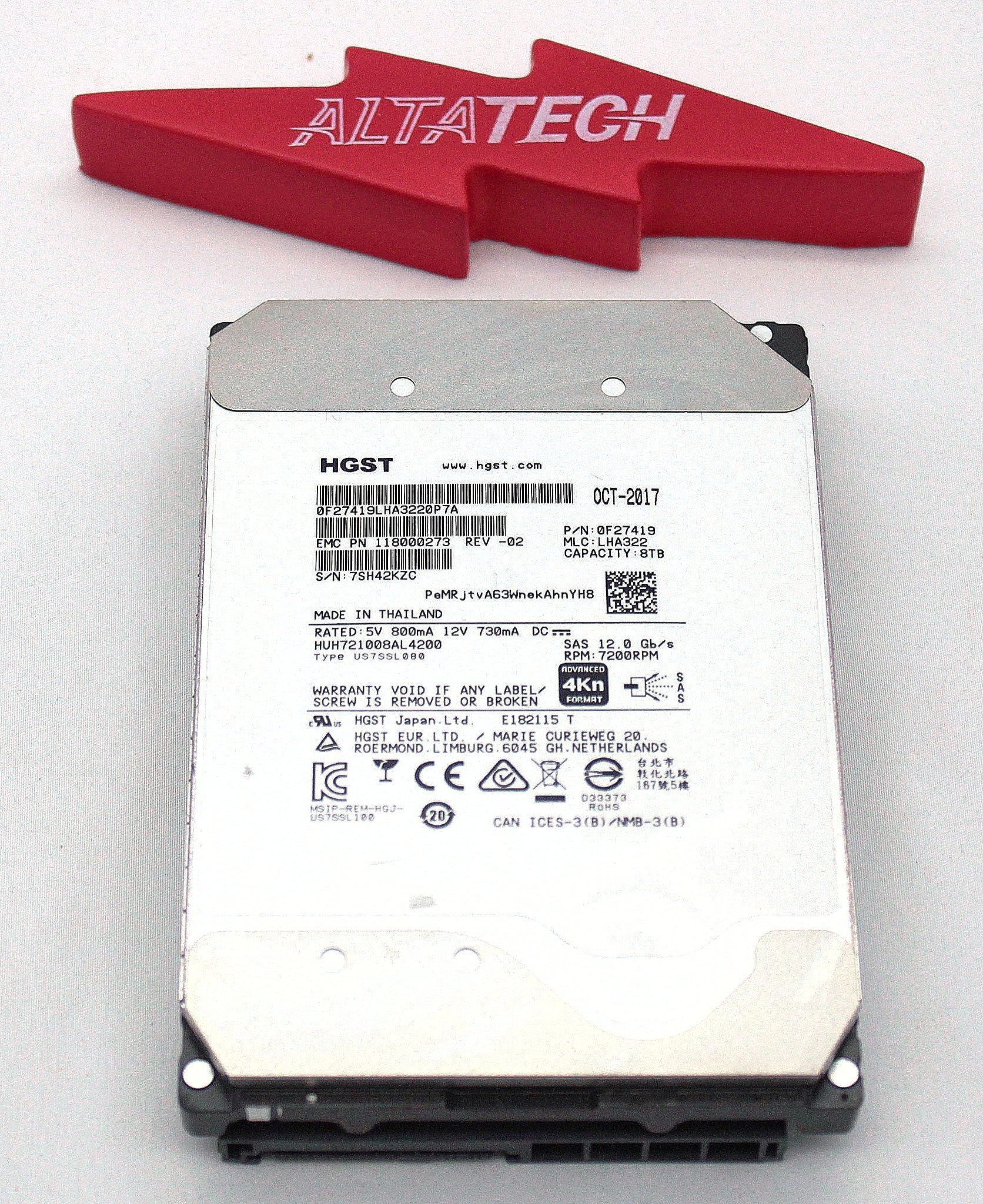 Cisco HUH721008AL4200 8TB 7.2K SAS 3.5 12G 4KN 0F27632