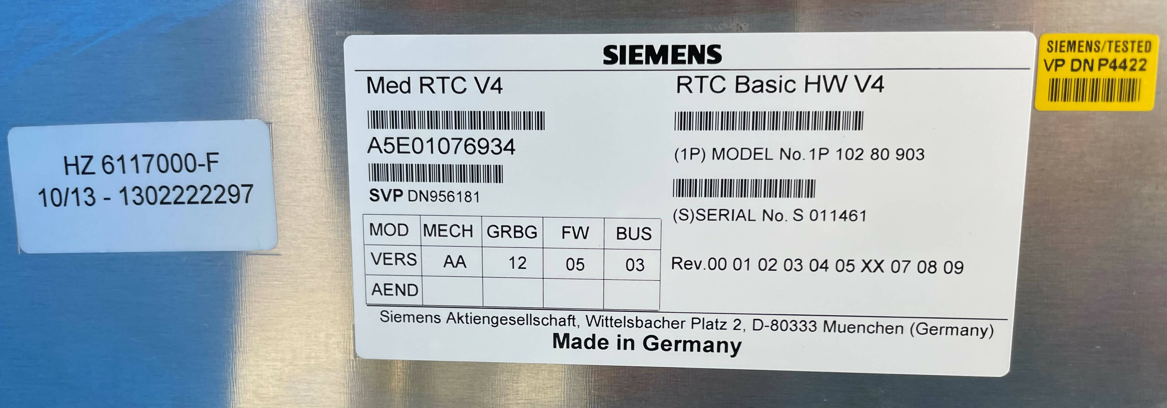 RTC BASIC HW V4/MED RTC V4 (10501546/10280903 SIEMENS