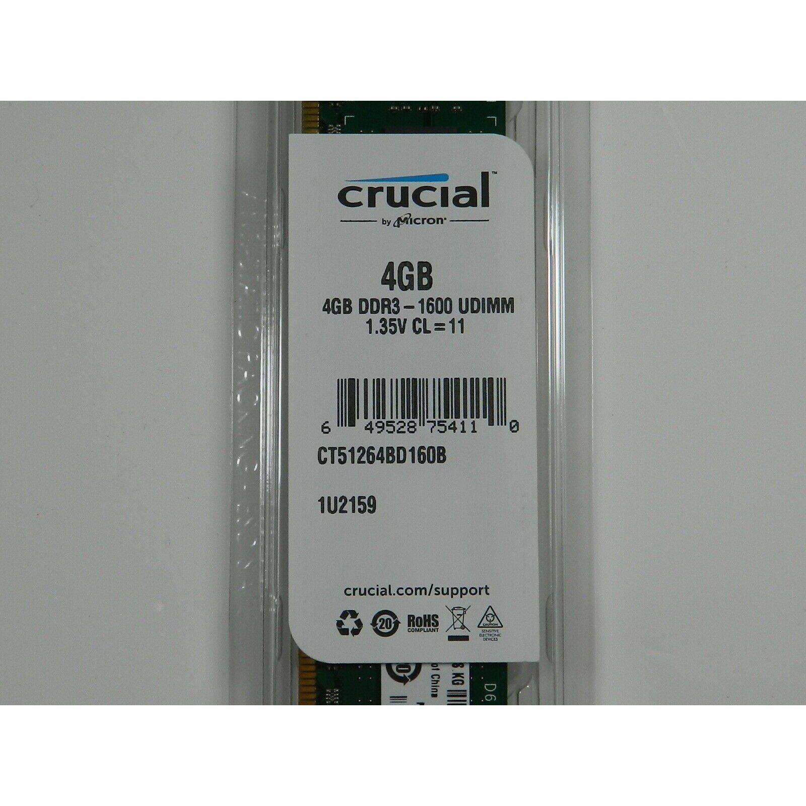 4GB DDR3L 1600 UDIMM PC3L 12800 - CT51264BD160B 649528754110 - AloinfoUSA