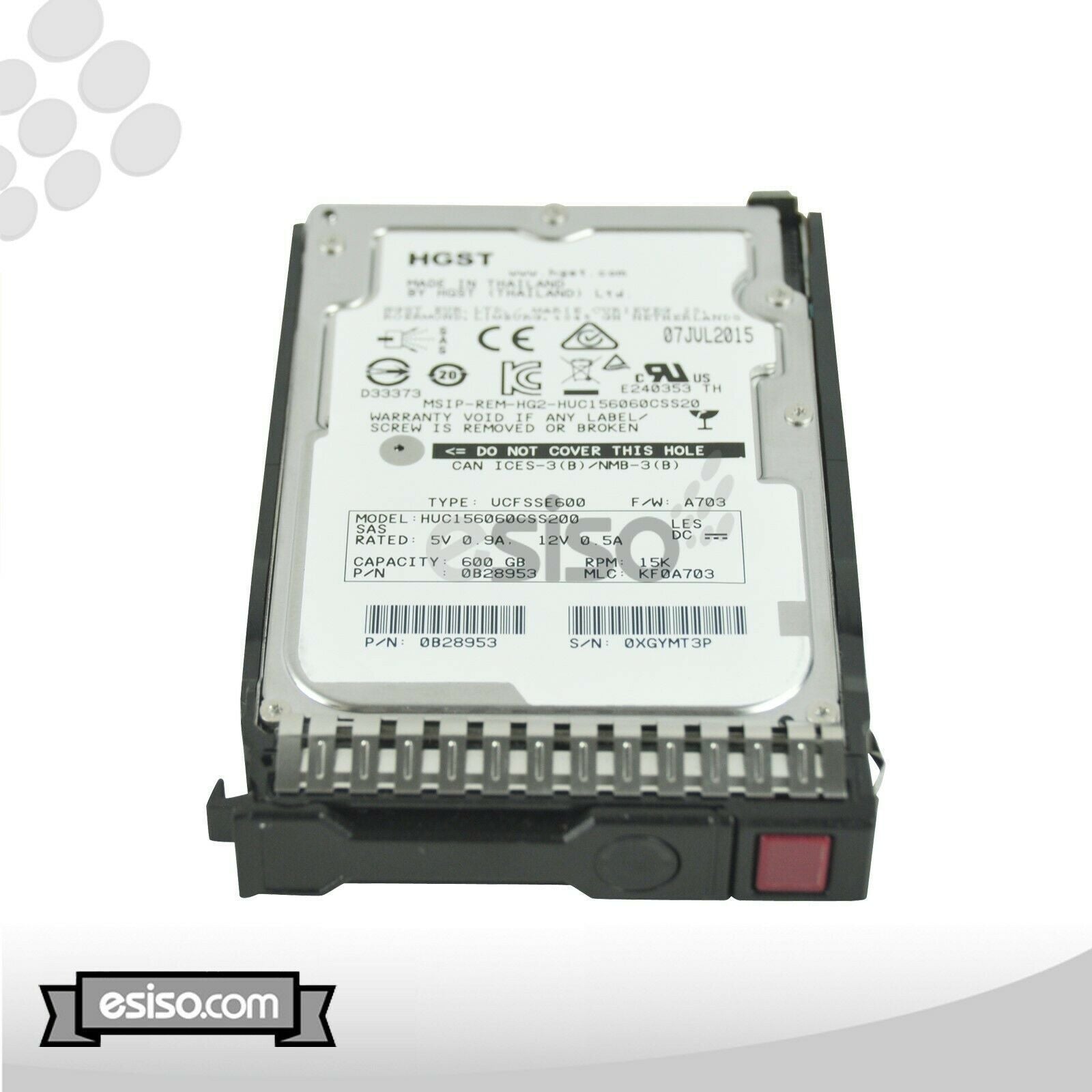 600GB 15K 12G 2.5'' SAS HDD FOR HP PROLIANT DL360 DL380 G8 G9  695976748010 - AloinfoUSA