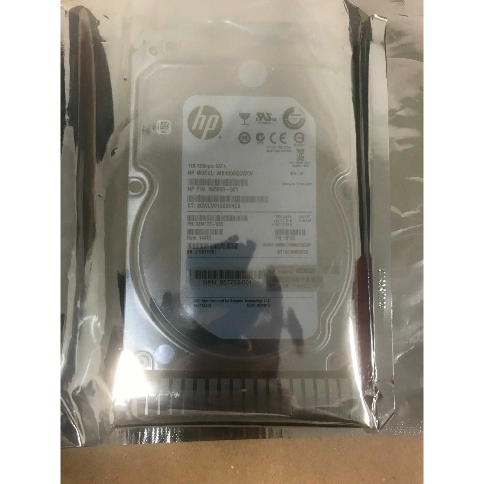 713970-001 HP 1TB 3.5" 7.2K 6GB SATA SC Hard Drive 695503-001 713970-001 - AloinfoUSA
