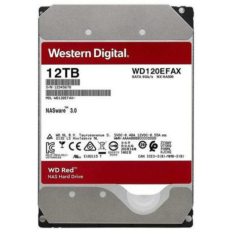 Disco rígido interno Western Digital WD Red WD120EFAX 12TB vermelho - MFerraz Tecnologia