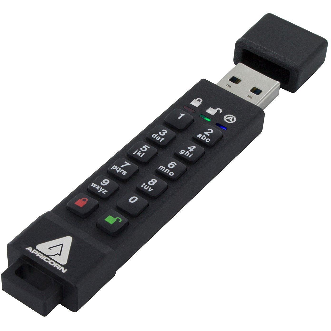 Apricorn Aegis Secure Key 3Z 8GB 256-bit AES XTS Hardware Encrypted FIPS 140-2 Level 3 Validated Secure USB 3.0 Flash Drive (ASK3Z-8GB) - AloinfoUSA