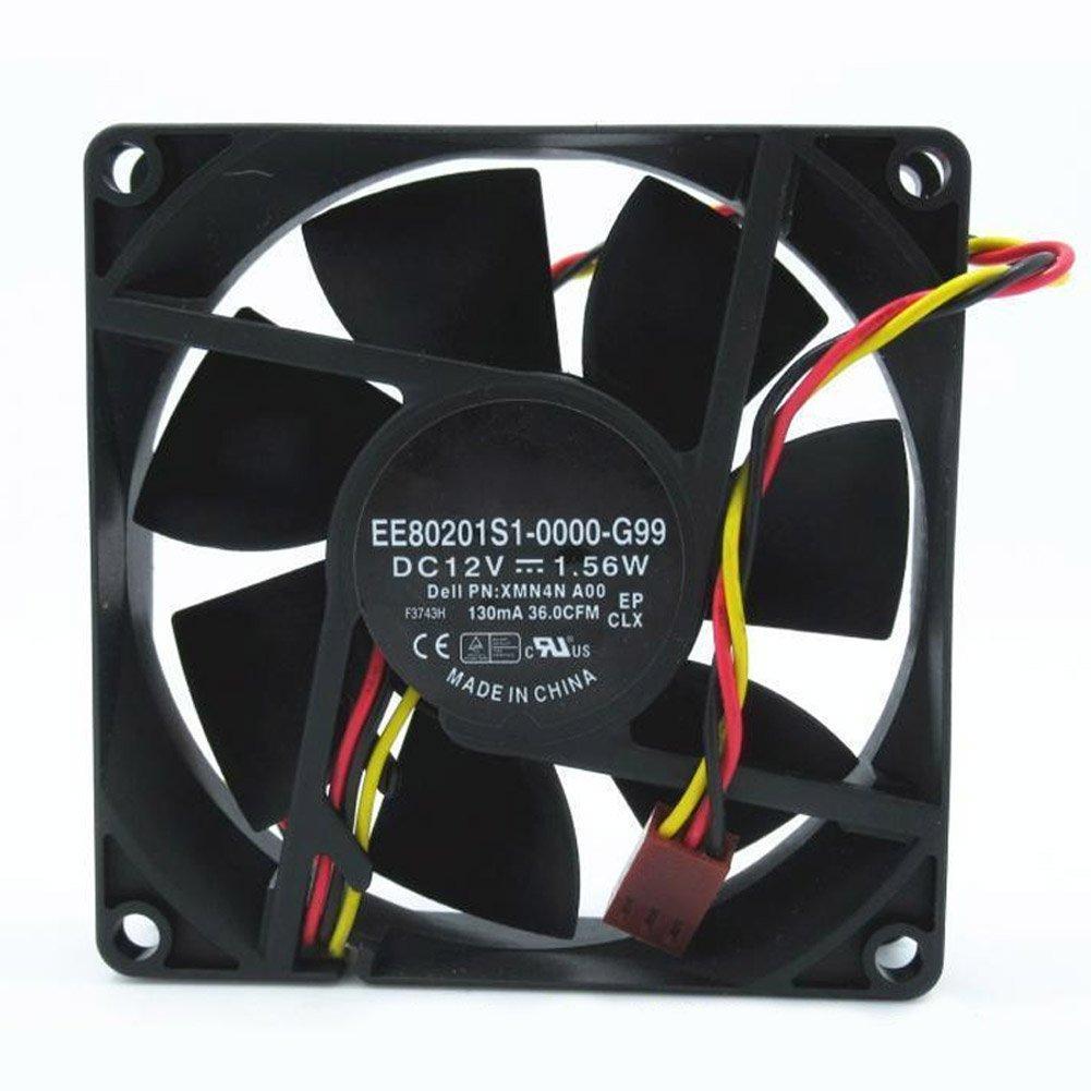 Cooler Fan for DELL P/N: XMN4N A00 EE80201S1-0000-G99 DC12V 1.56W 8020 3-Wire Cooling Fan - AloinfoUSA