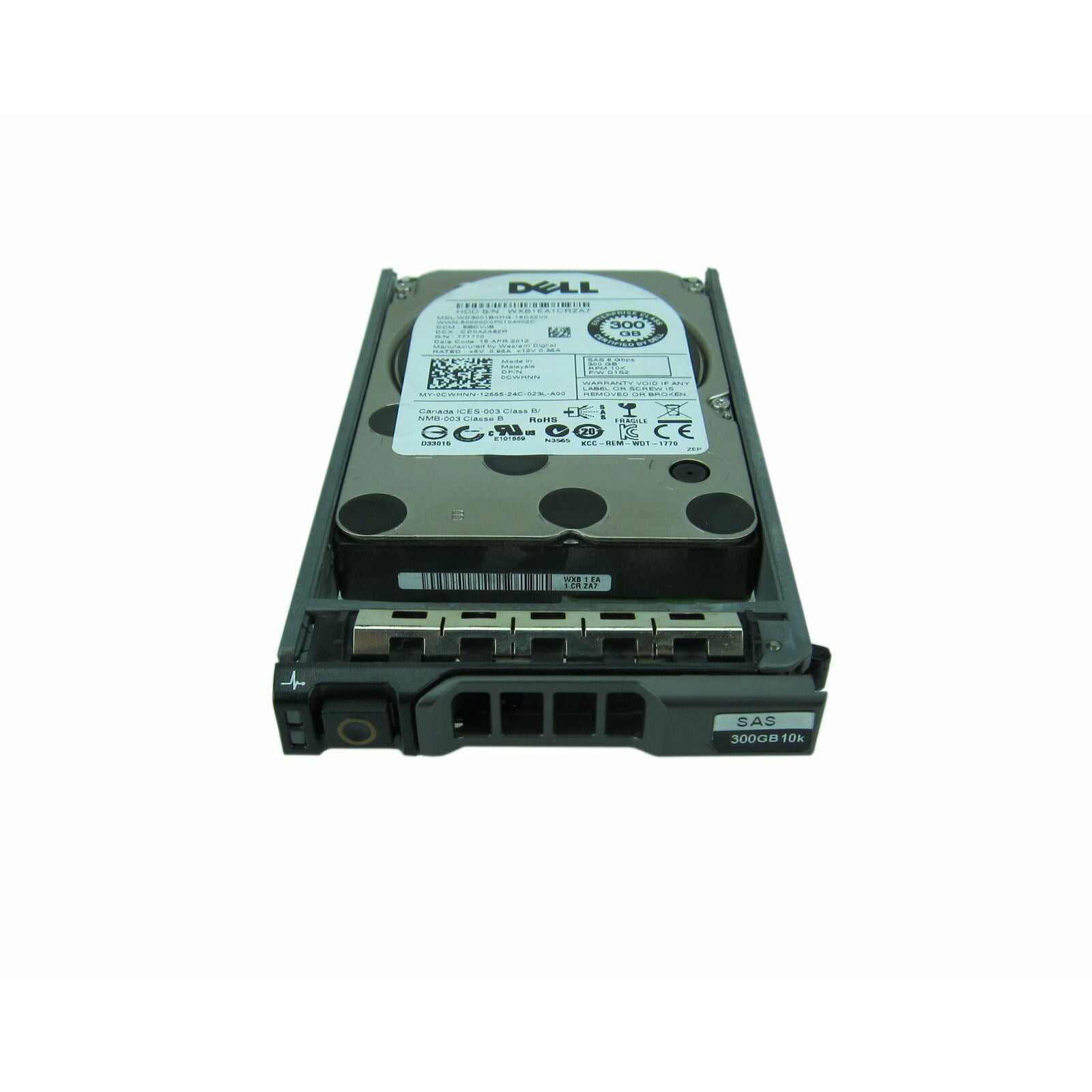 Dell Enterprise 300GB 10K 6Gb/s SAS 2.5" HDD CWHNN with Tray - AloinfoUSA